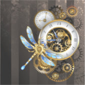 Steampunk-klok met mechanische dragonfly sticker (Voorkant)
