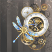 Steampunk-klok met mechanische dragonfly sticker (Voorkant)