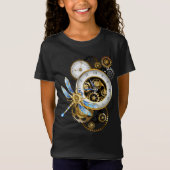 Steampunk-klok met mechanische dragonfly t-shirt (Voorkant)