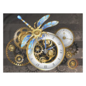 Steampunk-klok met mechanische dragonfly tafelkleed (Voorkant (Horizontaal))