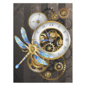 Steampunk-klok met mechanische dragonfly tafelkleed (Voorkant)