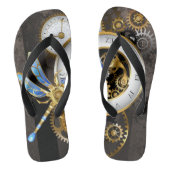 Steampunk-klok met mechanische dragonfly teenslippers (Voetbed)