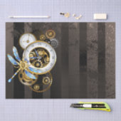 Steampunk-klok met mechanische dragonfly tissuepapier (Craft)