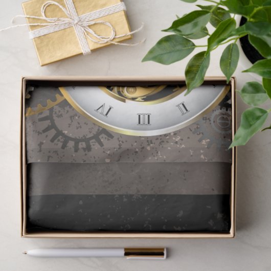 Steampunk-klok met mechanische dragonfly tissuepapier (Geschenk)