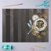 Steampunk-klok met mechanische dragonfly tissuepapier (Craft)