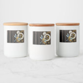 Steampunk-klok met mechanische dragonfly voedselcontainer etiket (Flessen)