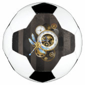 Steampunk-klok met mechanische dragonfly voetbal (Voorkant)