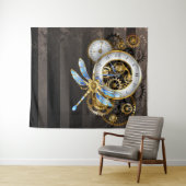 Steampunk-klok met mechanische dragonfly wandkleed (In Situ (horizontaal))