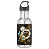 Steampunk-klok met mechanische dragonfly waterfles  (Voorkant)