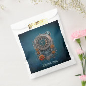  Steampunk klok met Rozen. Bedankzakje (Gezegeld)