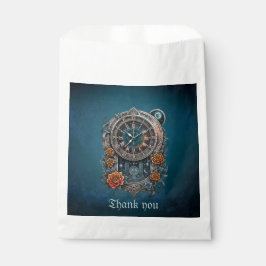  Steampunk klok met Rozen. Bedankzakje
