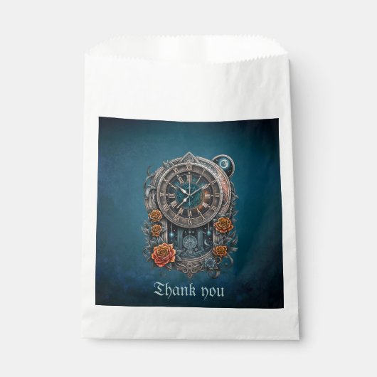  Steampunk klok met Rozen. Bedankzakje (Voorkant)