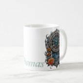  Steampunk klok met Rozen. Koffiemok (Voorkant rechts)