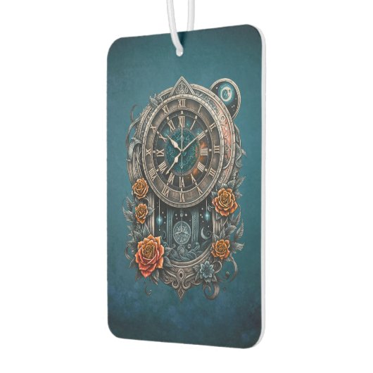 Steampunk klok met Rozen. Luchtverfrisser (Links)