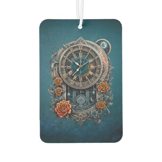  Steampunk klok met Rozen. Luchtverfrisser (Achterkant)