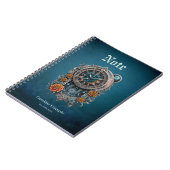  Steampunk klok met Rozen. Notitieboek (Linkerzijde)