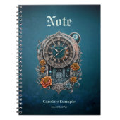  Steampunk klok met Rozen. Notitieboek (Voorkant)