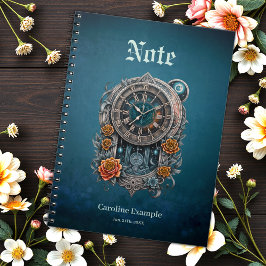  Steampunk klok met Rozen. Notitieboek