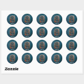  Steampunk klok met Rozen. Ronde Sticker (Vel)