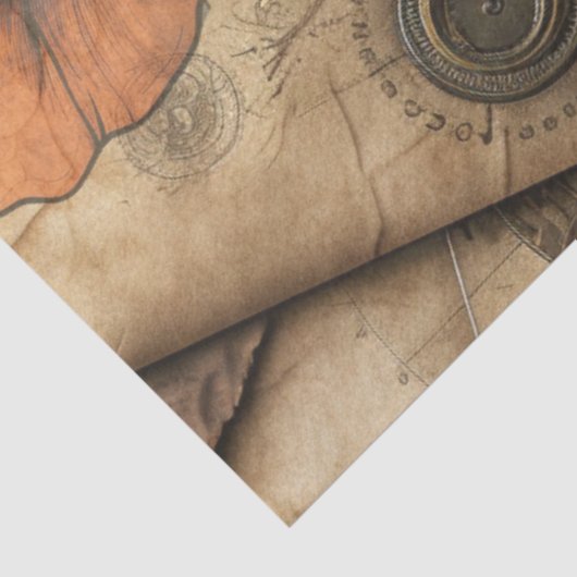 Steampunk klok | Monarch | VICTORIAANS | bril Tissuepapier (Detail)