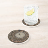 Steampunk  klok tandwielen Bronze Zandsteen Onderzetter (Zijkant)