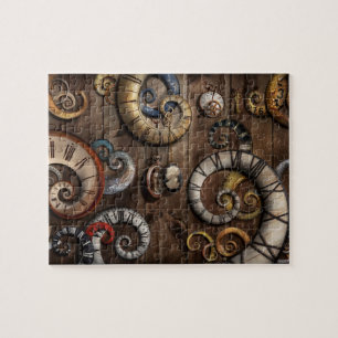Steampunk - klok - tijdmachine legpuzzel