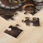 Steampunk - klok - tijdmachine legpuzzel (Zijkant)