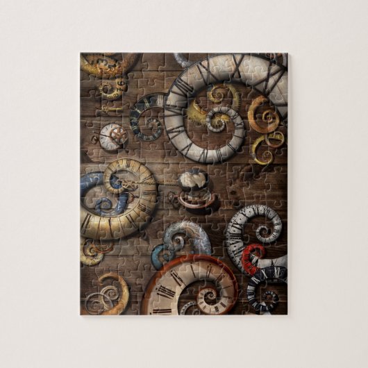 Steampunk - klok - tijdmachine legpuzzel (Verticaal)