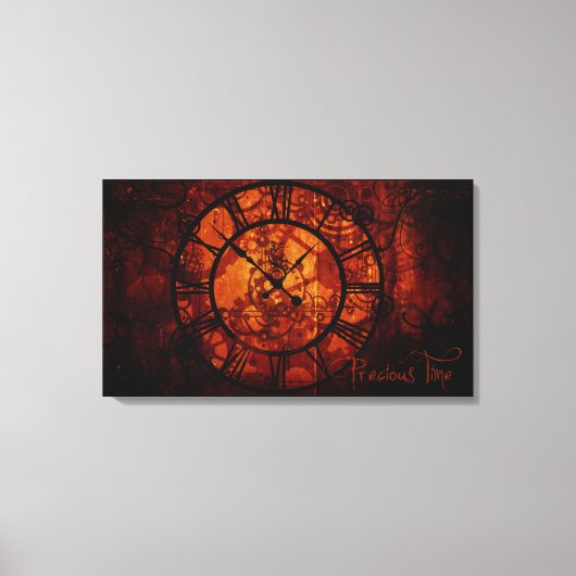 Steampunk klok Verpakt Canvas Afdruk (Voorkant)