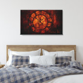 Steampunk klok Verpakt Canvas Afdruk (Insitu (Slaapkamer))