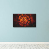 Steampunk klok Verpakt Canvas Afdruk (Insitu (Houten vloer))