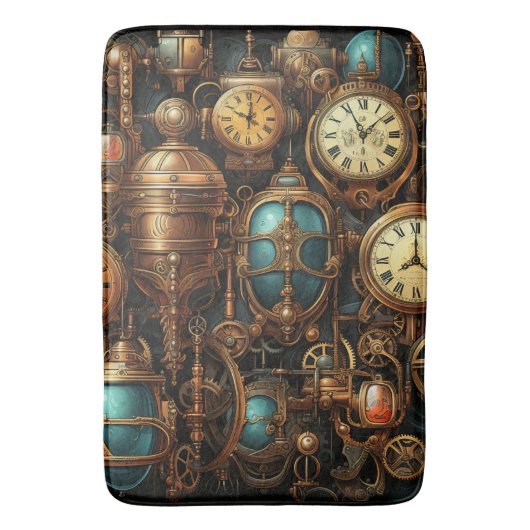 Steampunk Klokken Bad Mat (Voorkant Verticaal)