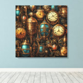 Steampunk Klokken Canvas Art Afdruk (Insitu (Houten vloer))