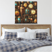 Steampunk Klokken Canvas Art Afdruk (Insitu (Slaapkamer))