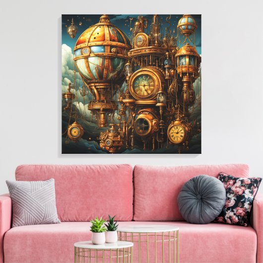 Steampunk Klokken Canvas Art Afdruk (Insitu (Woonkamer))