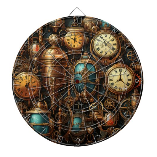 Steampunk Klokken Dartboard Dartbord (Voorkant)