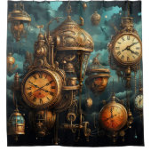 Steampunk Klokken Douchegordijn (Voorkant)