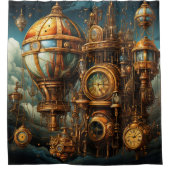 Steampunk Klokken Douchegordijn (Voorkant)