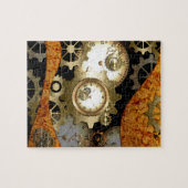 Steampunk, klokken en tandwielen legpuzzel (Horizontaal)