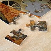 Steampunk, klokken en tandwielen legpuzzel (Zijkant)