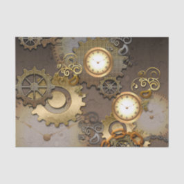 Steampunk, klokken en tandwielen tissuepapier