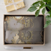 Steampunk, klokken en tandwielen tissuepapier (Geschenk)
