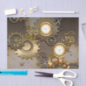 Steampunk, klokken en tandwielen tissuepapier (Craft)