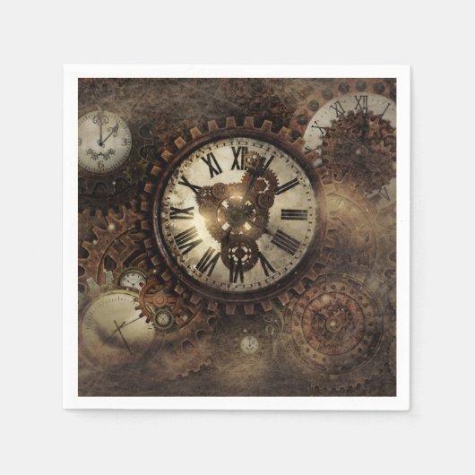  Steampunk-klokken Servetten (Voorkant)