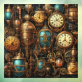 Steampunk Klokken Venster Cling Raamsticker (Vel 3)