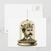 steampunk-klokkenbrein, snor-man briefkaart (Voorkant / Achterkant)