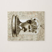  steampunk-klokkenbrein, snor-man legpuzzel (Horizontaal)