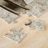  steampunk-klokkenbrein, snor-man legpuzzel (Zijkant)