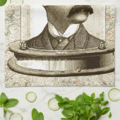  steampunk-klokkenbrein, snor-man theedoek (Gevouwen)