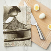  steampunk-klokkenbrein, snor-man theedoek (Quarter Fold)